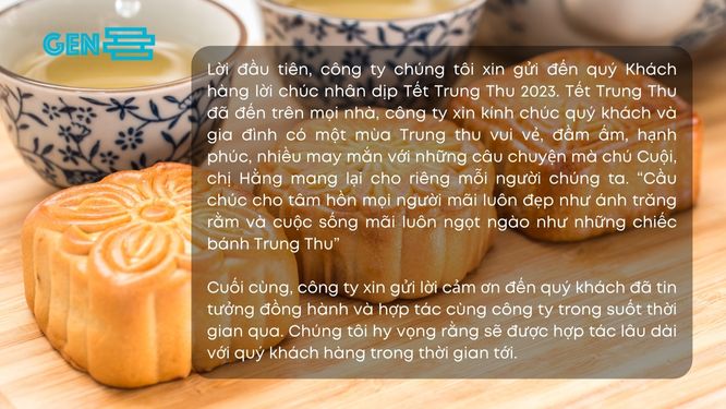 Mẫu lời chúc Trung Thu cho khách hàng, đối tác trang trọng để ghi vào thiệp