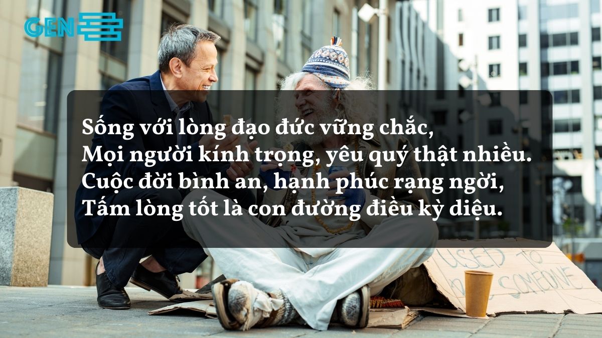 Stt sống có tâm ắt sẽ có tầm viết bằng thơ